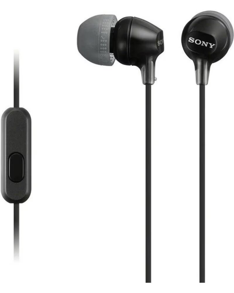 SONY Auriculares Intrauditivos MDR-EX15AP- con Microfono- Jack 3 5- Negros