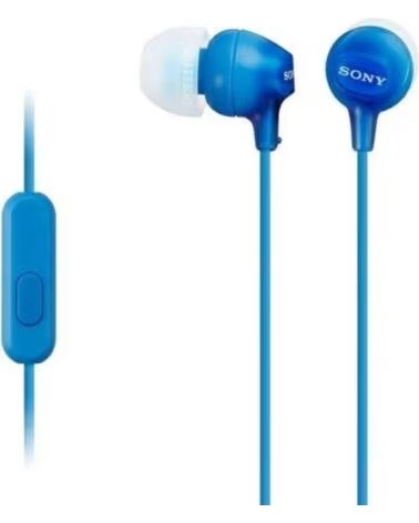 SONY Auriculares Intrauditivos MDR-EX15APLI- con Microfono- Jack 3 5- Azules