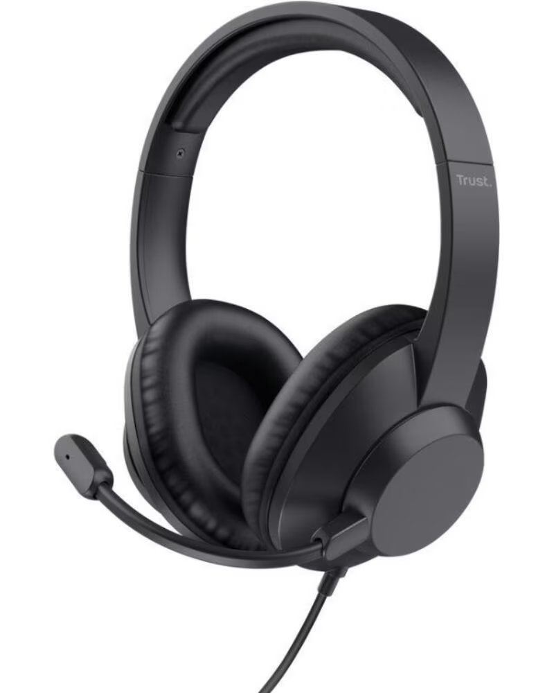 TRUST Auriculares Ayda Max USB- con Microfono- USB- Negros