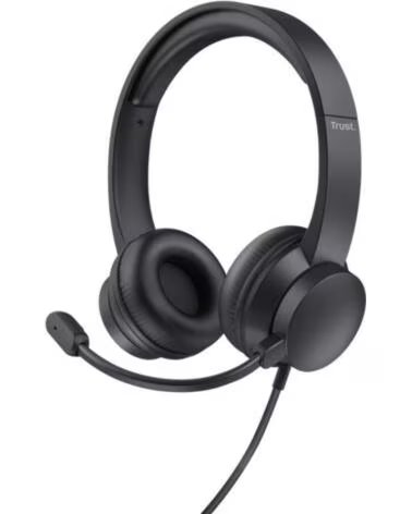 TRUST Auriculares Ayda- con Microfono- USB- Negros