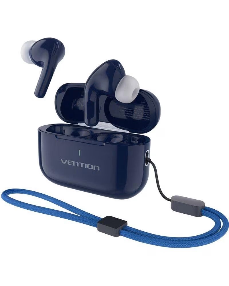 VENTION Auriculares Bluetooth Echo Lite E11 Plus con estuche de carga- Autonomia 6h- Azules