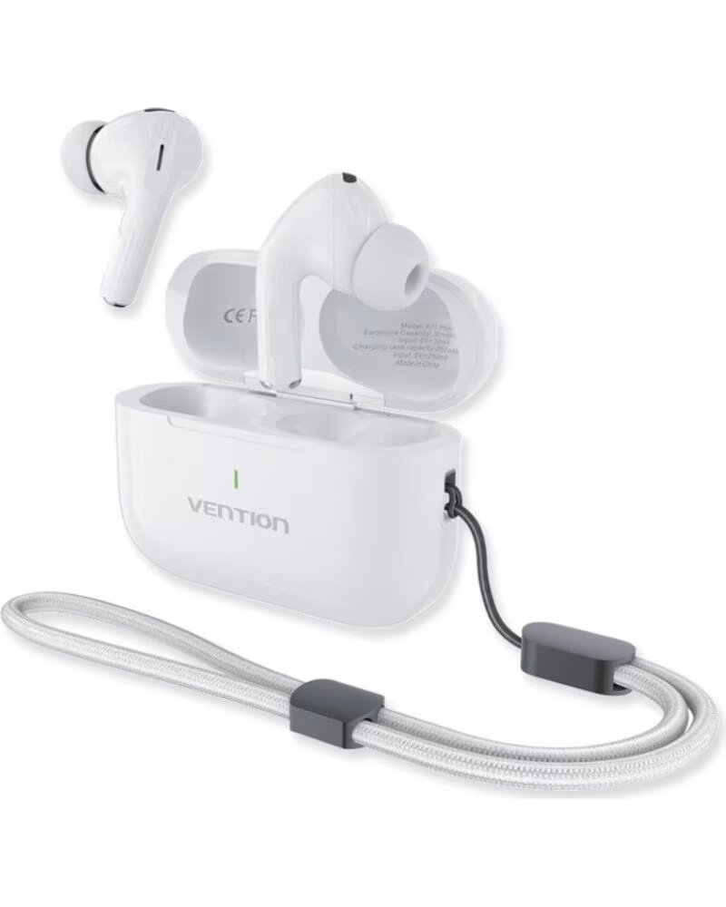 VENTION Auriculares Bluetooth Echo Lite E11 Plus con estuche de carga- Autonomia 6h- Blancos