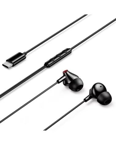 VENTION Auriculares Intrauditivos Echo Lite USB-C In-Ear- con Microfono- USB Tipo-C- Negros