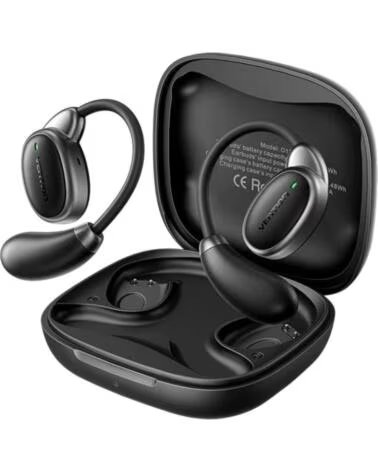 VENTION Auriculares Bluetooth Open Ear 013 con estuche de carga- Autonomia 8h- Negros