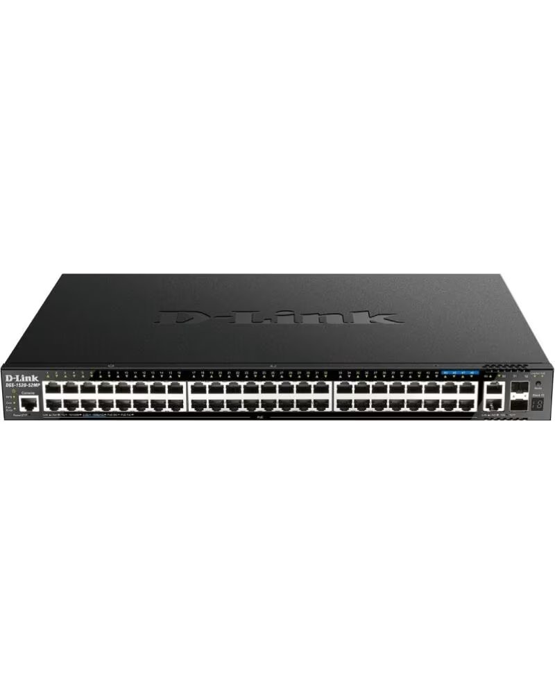 DLINK Switch Gestionable D-Link DGS-1520-52MP-E 52 Puertos- RJ-45 2 5Gbps- SFP- PoE