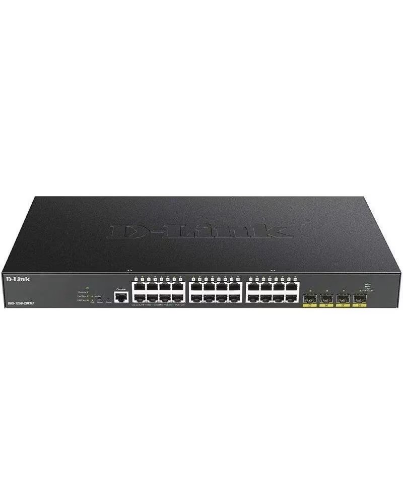 DLINK Switch Gestionable D-Link Smart DGS-1250-28XMP 28 Puertos- RJ-45 10-100-1000 PoE- SFP