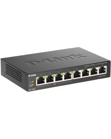 DLINK Switch D-Link DGS-1008P 8 Puertos- RJ-45 Gigabit 10-100-1000- PoE