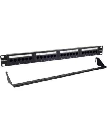 PHASAK Patch Panel PU 2424- 24 Puertos- Cat 6- Altura 1U- Gestion de Cables