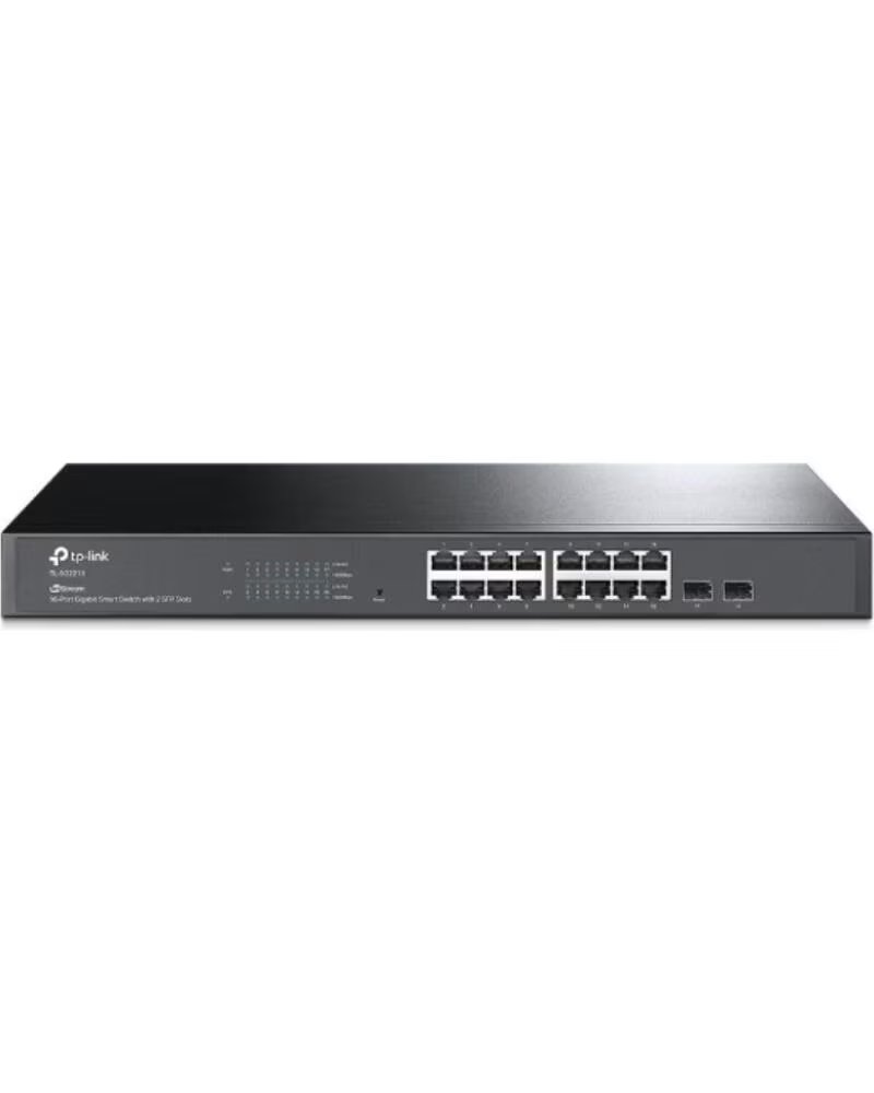 TP-LINK Swicht tp - link 16 puertos 10 - 100 - 1000mbps con 2 ptos sfp gestionable rack 19 pulgadas