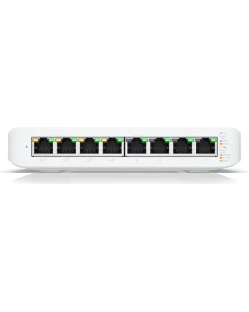 UBIQUITI Switch USW-LITE-8-POE- 8 Puertos- RJ45 10-100-1000 PoE