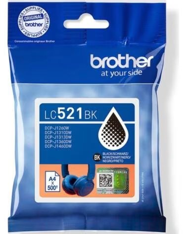 BROTHER Cartucho de Tinta Original LC521BK- Negro