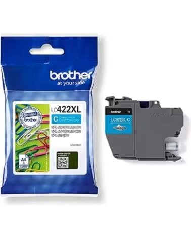 BROTHER Cartucho de Tinta Original LC-422 XL Alta Capacidad- Cian