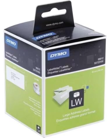 DYMO Etiquetas Adhesivas en Rollo 99012- 89 x 36mm- 260 x 2 uds