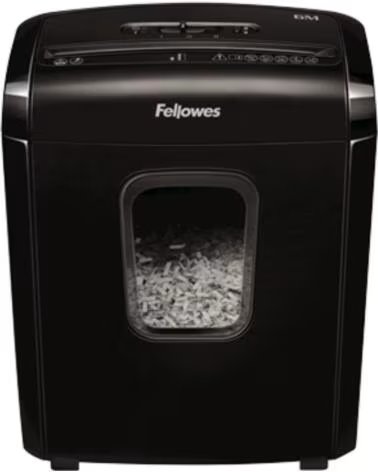 FELLOWES Destructora 6M- Minicorte de 4 x 12mm- Negra