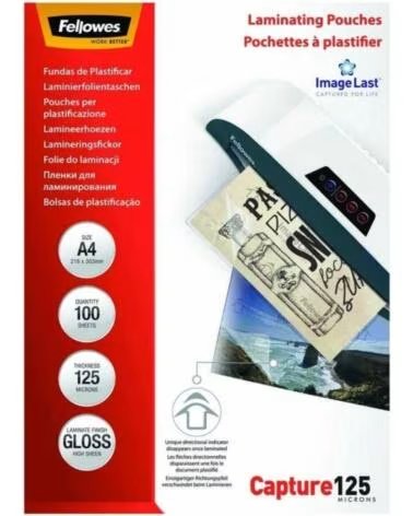 FELLOWES Fundas para Plastificar 5307407- A4- 125 Micras- 100 unidades