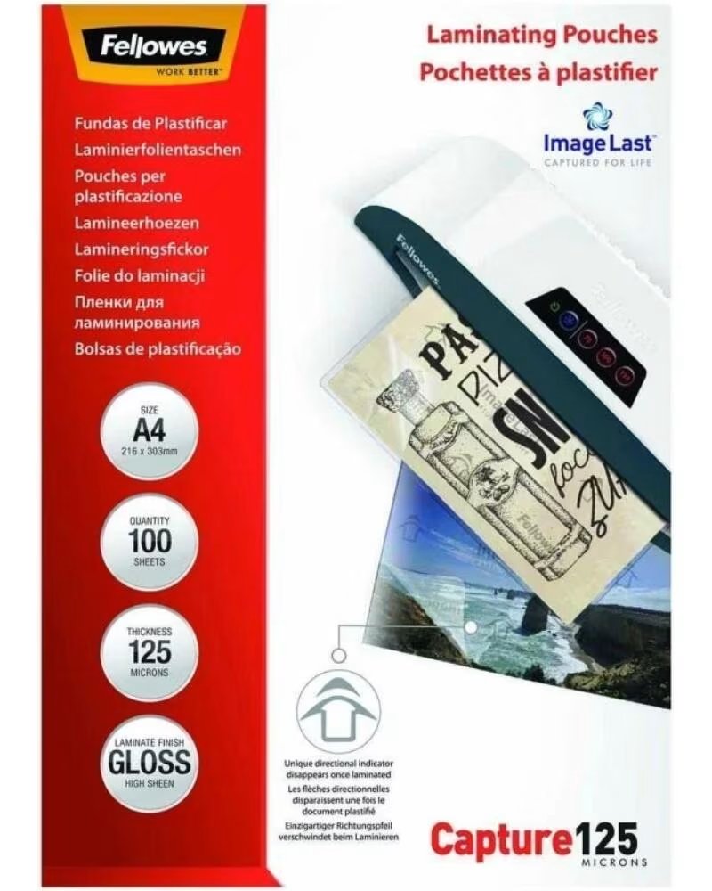 FELLOWES Fundas para Plastificar 5307407- A4- 125 Micras- 100 unidades