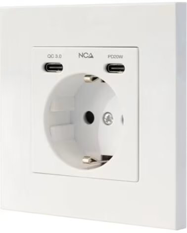NANO CABLE Roseta de Pared Nanocable 10 35 0012- 1 Schuko- 2 USB