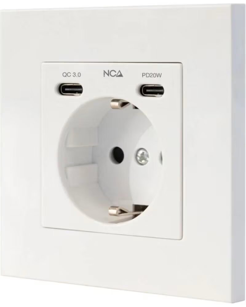 NANO CABLE Roseta de Pared Nanocable 10 35 0012- 1 Schuko- 2 USB