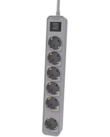 PHILIPS Regleta con Interruptor CHP2164G-10- 6 Tomas de corriente- Cable 1 5m- Gris
