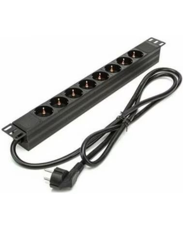 PHASAK Regleta BNS 3518- 8 Tomas de Corriente- Cable 1 5m- Negro