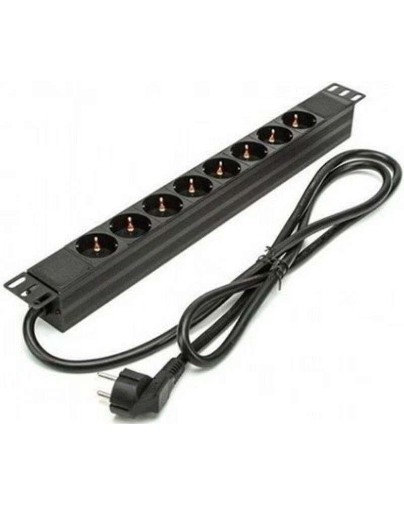 PHASAK Regleta BNS 3518- 8 Tomas de Corriente- Cable 1 5m- Negro