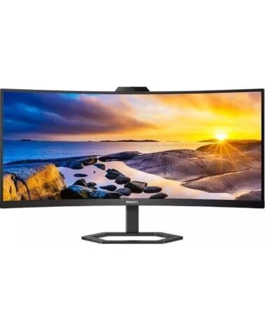 PHILIPS Monitor Profesional Ultrapanoramico Curvo 34E1C5600HE 34- WQHD- Webcam- Multimedia- Regulable en altura- Negro