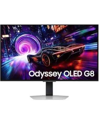 SAMSUNG Monitor Gaming Odyssey OLED G8 S32FG812SU 32- 4K- 0 03ms- 240Hz- QD-OLED- Multimedia- Regulable en altura- Plata