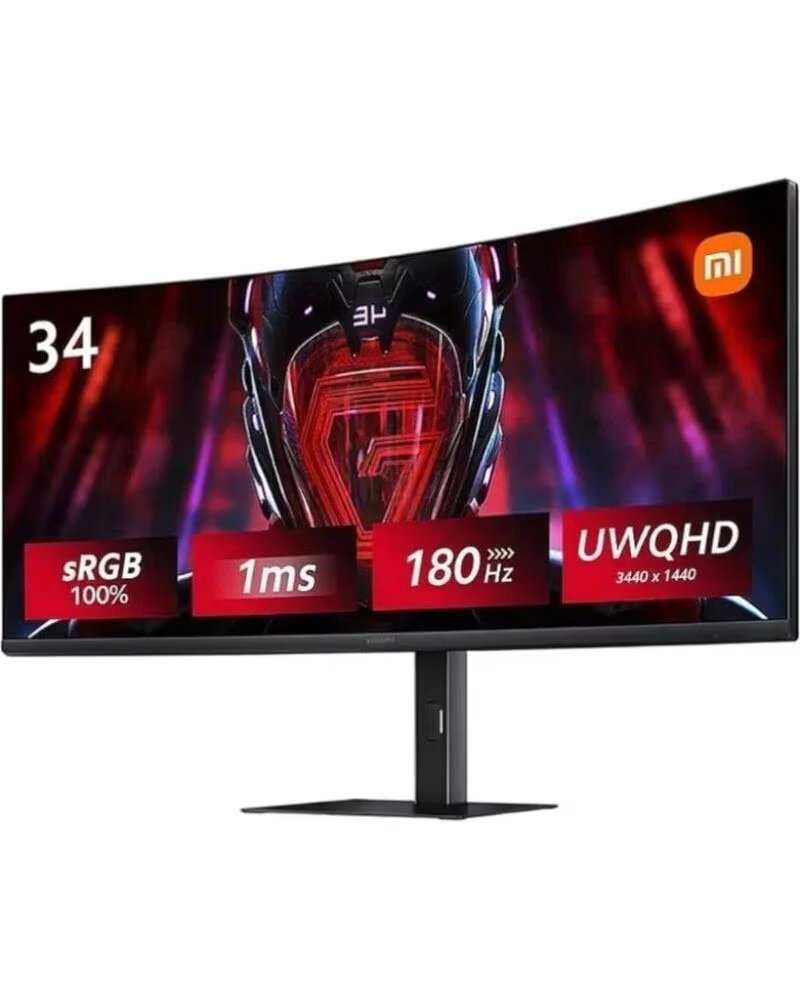 XIAOMI Monitor Gaming Curvo Curved Gaming Monitor G34WQi 34- WQHD- 1ms- 180Hz- Negro
