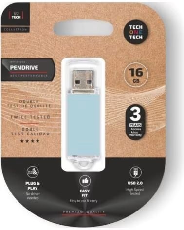 TECH ONE CHIAVETTA USB 16GB BASIC 2 0 - CELESTE