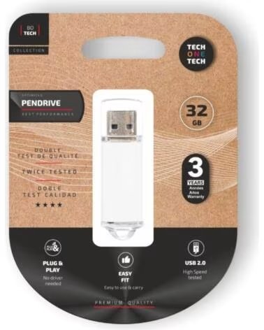 TECH ONE CLÉ USB 32 GO BASIC 20 BLANC