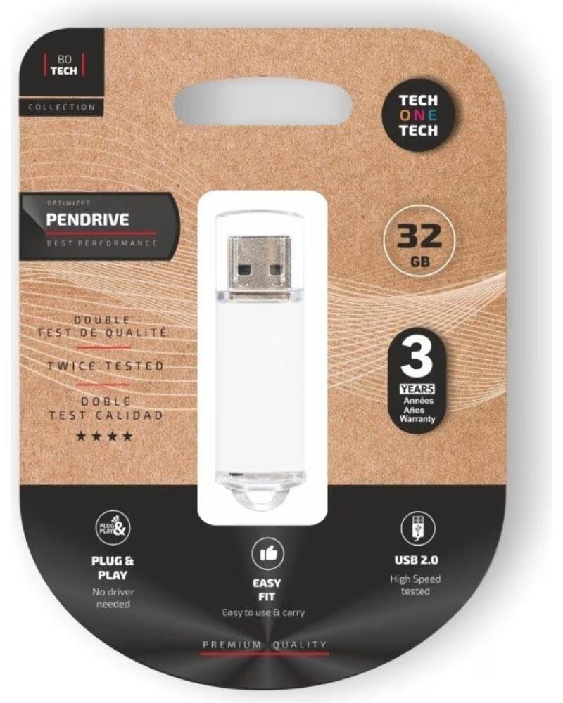 TECH ONE CLÉ USB 32 GO BASIC 20 BLANC