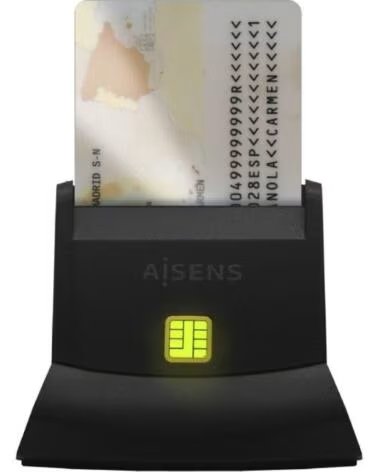 AISENS Lector de DNI y Tarjetas ASCR-SN05-BK- USB 2 0- Negro