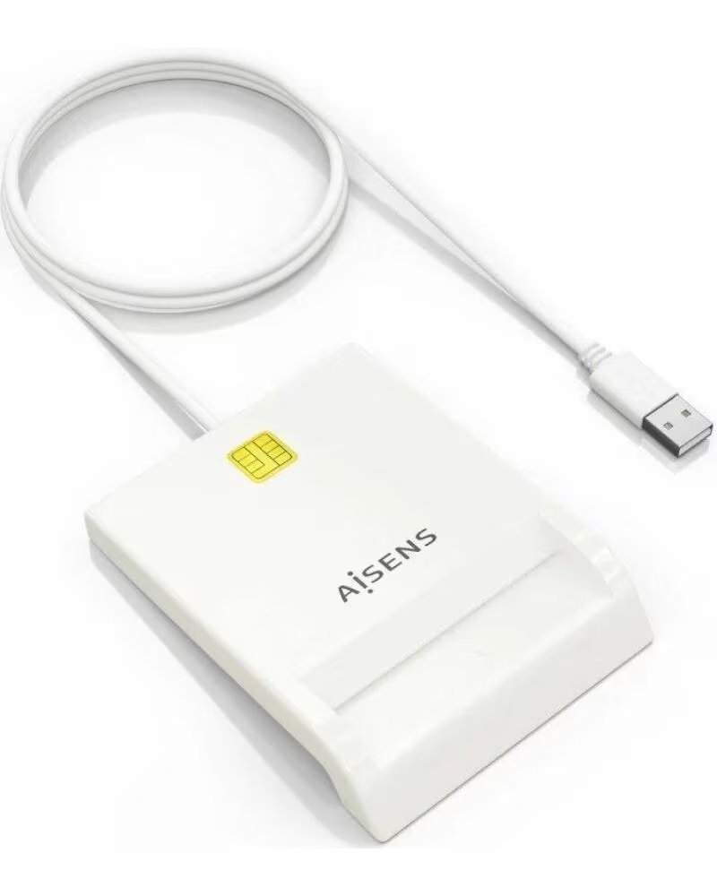 AISENS Lector de DNI y Tarjetas ASCR-SN07-W- USB 2 0- Blanco