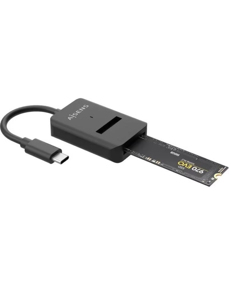 AISENS Dock USB Tipo-C para SSD M2 SATA-NVMe ASUC-M2D011-BK- Negro