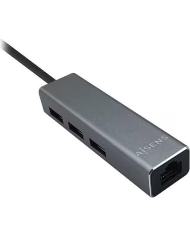 AISENS Hub USB 3 0 A106-0401- 3xUSB- 1xRJ45- Gris