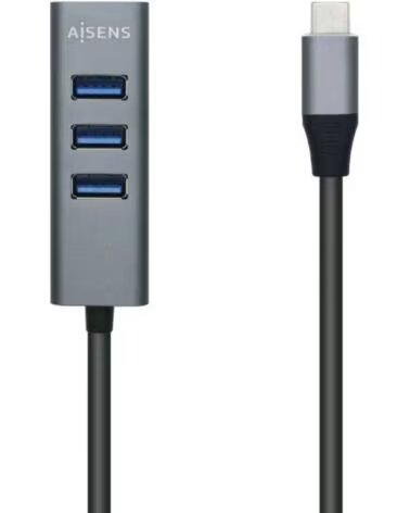AISENS Hub USB Tipo-C A109-0508- 4xUSB- Gris