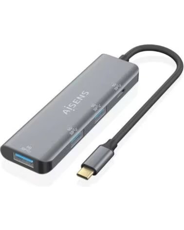 AISENS Hub USB Tipo-C A109-0762- 3xUSB- 1xUSB Tipo-C- Gris