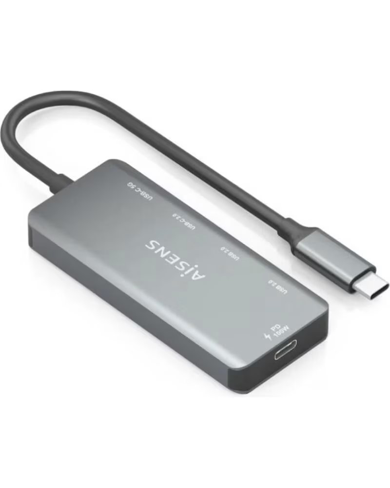 AISENS Hub USB Tipo-C A109-0946- 2xUSB- 2xUSB Tipo-C- 1xUSB Tipo-C PD- Gris