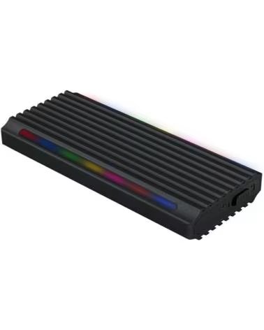 TOOQ Caja externa tqe - 2222b shinobi para ssd m 2 usb tipo c rgb negro