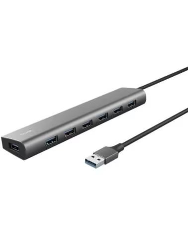 TRUST Hub USB 3 2 Gen1 Halyx- 7xUSB- 1xUSB-C- Gris