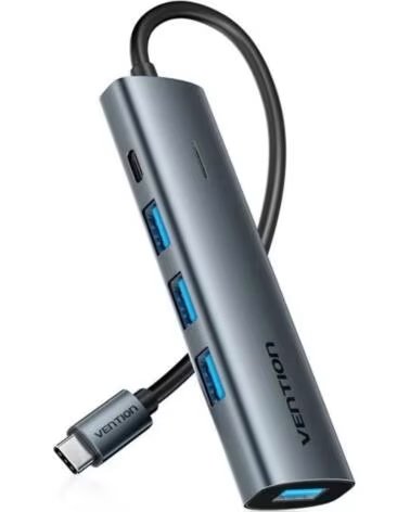 VENTION Hub USB Tipo-C 3 0 TGZHB- 3xUSB- 1xUSB Tipo-C PD- Gris