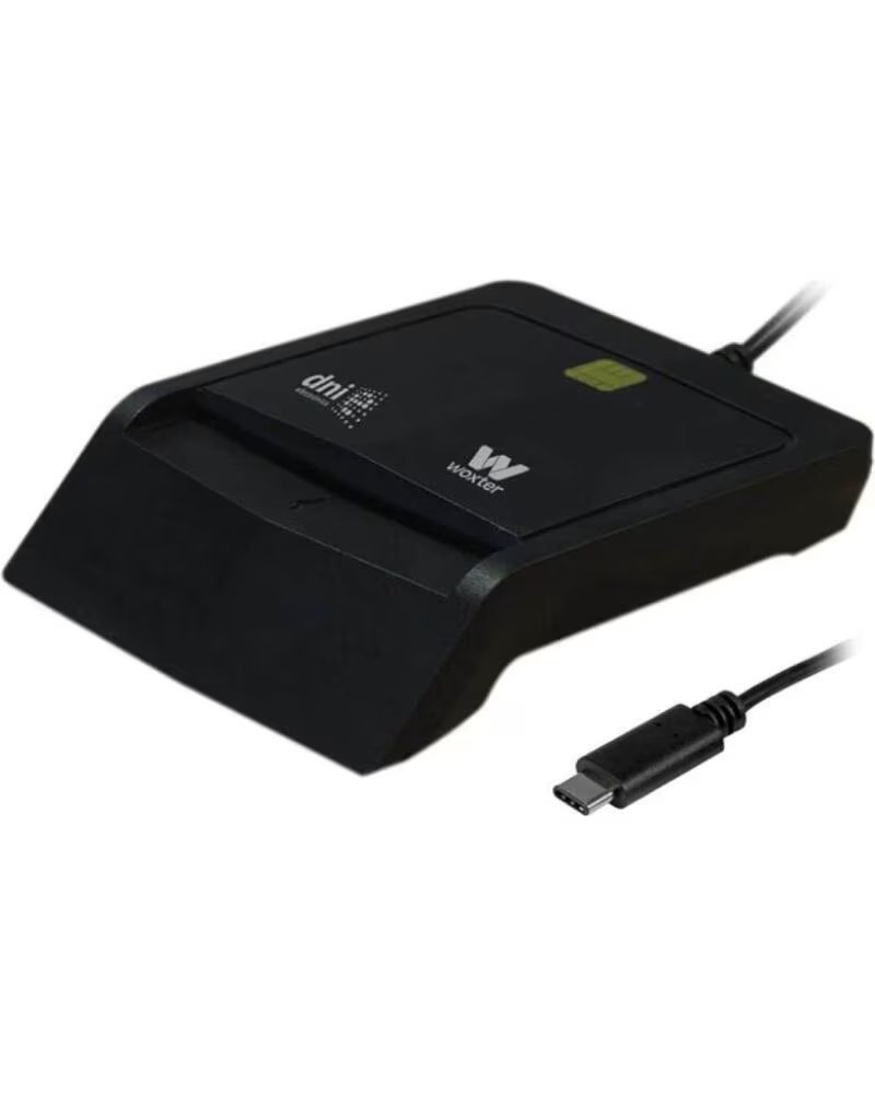 WOXTER Lector de DNI y Tarjetas PE26-200- USB Tipo-C- Negro