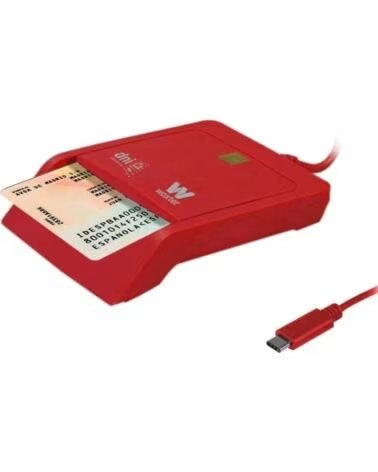 WOXTER Lector de DNI y Tarjetas PE26-199- USB Tipo-C- Rojo