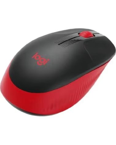LOGITECH Mouse raton m190 full size optico wireless inalambrico rojo