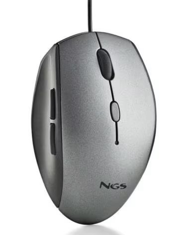 NGS Raton Ergonomico Moth Gray- Hasta 1600 DPI- Gris