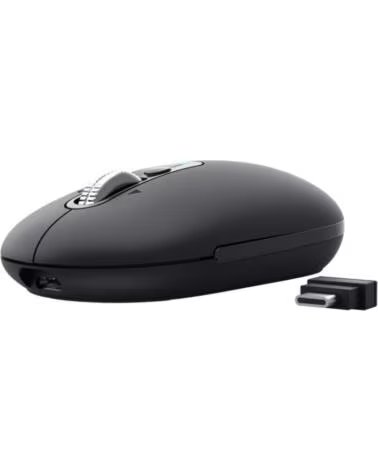TRUST Raton Inalambrico Seron 26018- Bateria recargable- Hasta 3200 DPI- Negro