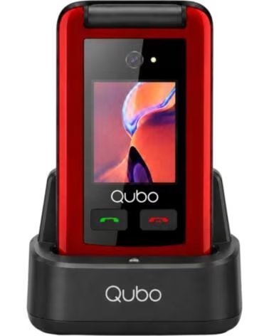 QUBO Telefono Movil X-247RDC 4G para Personas Mayores- Rojo