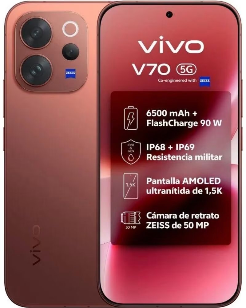 VIVO Smartphone V70 8GB- 512GB- 6 59- 5G- Marron
