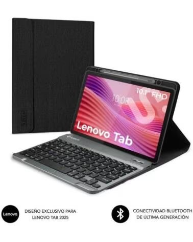 SUBBLIM Funda con Teclado Shock Case Lenovo Tab 10 1 2025- Negra