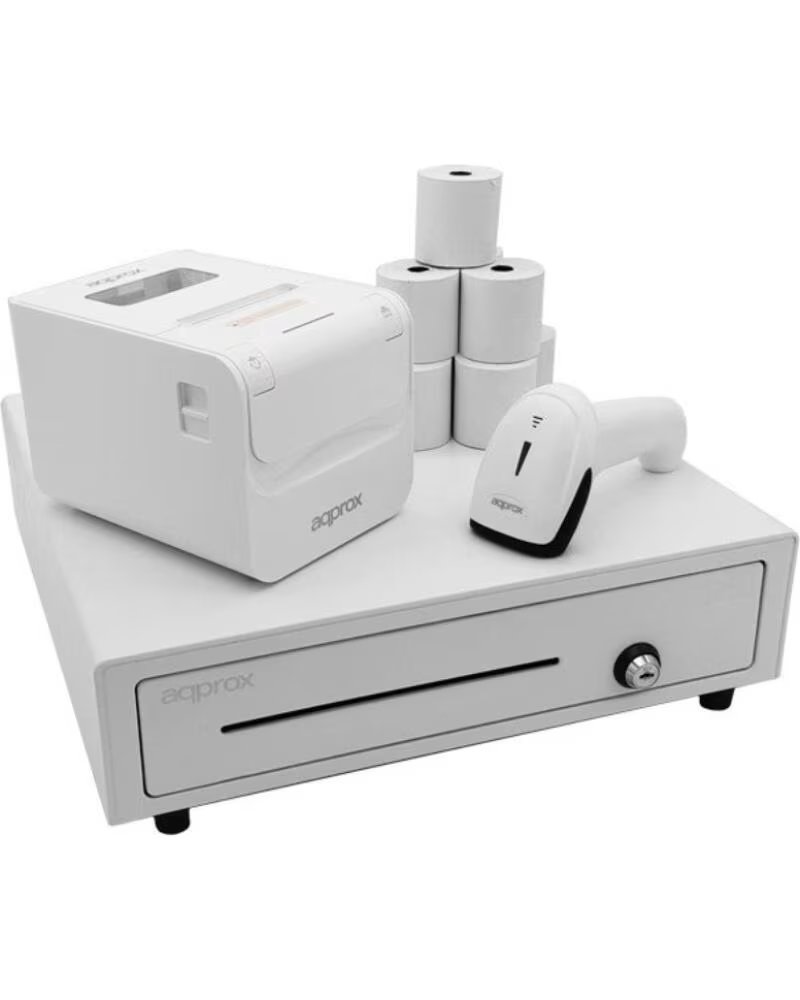 APPROX PACK APPPOSPACK4180WH KASSENLADE THERMODRUCKER BARCODESCANNER UND THERMOROLLEN
